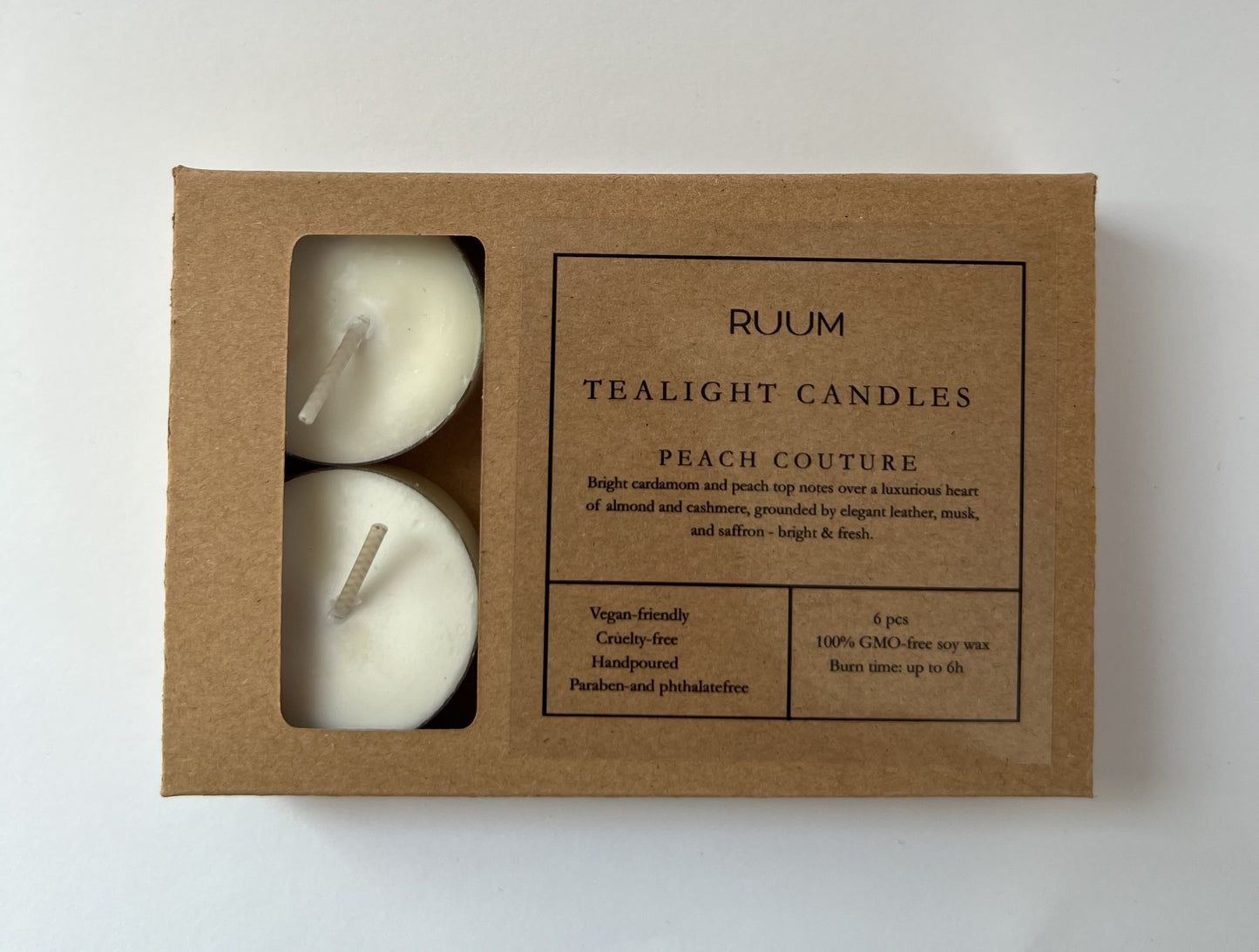 Peach Couture Teeküünlad 6-pakk