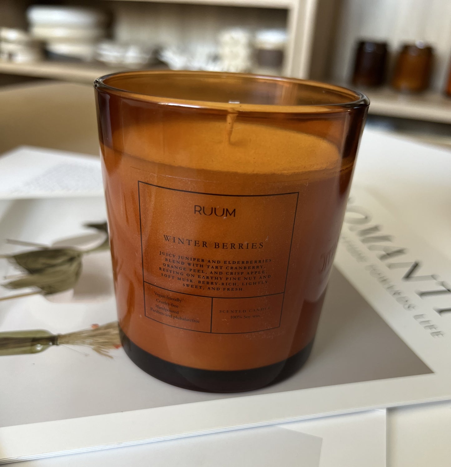 Handmade Soy Wax Candle, Winter Berries Scent, sojavahast lõhnaküünal. 